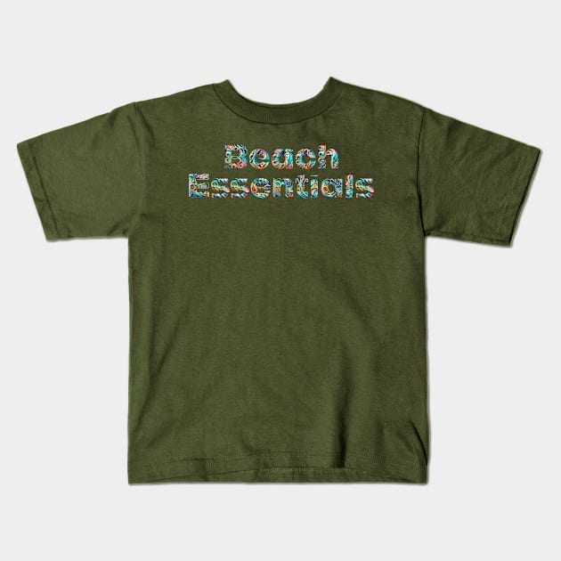 Beach Essentials Kids T-Shirt by trubble